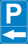 Preview: Parkplatzschild P Blau Pfeil Links